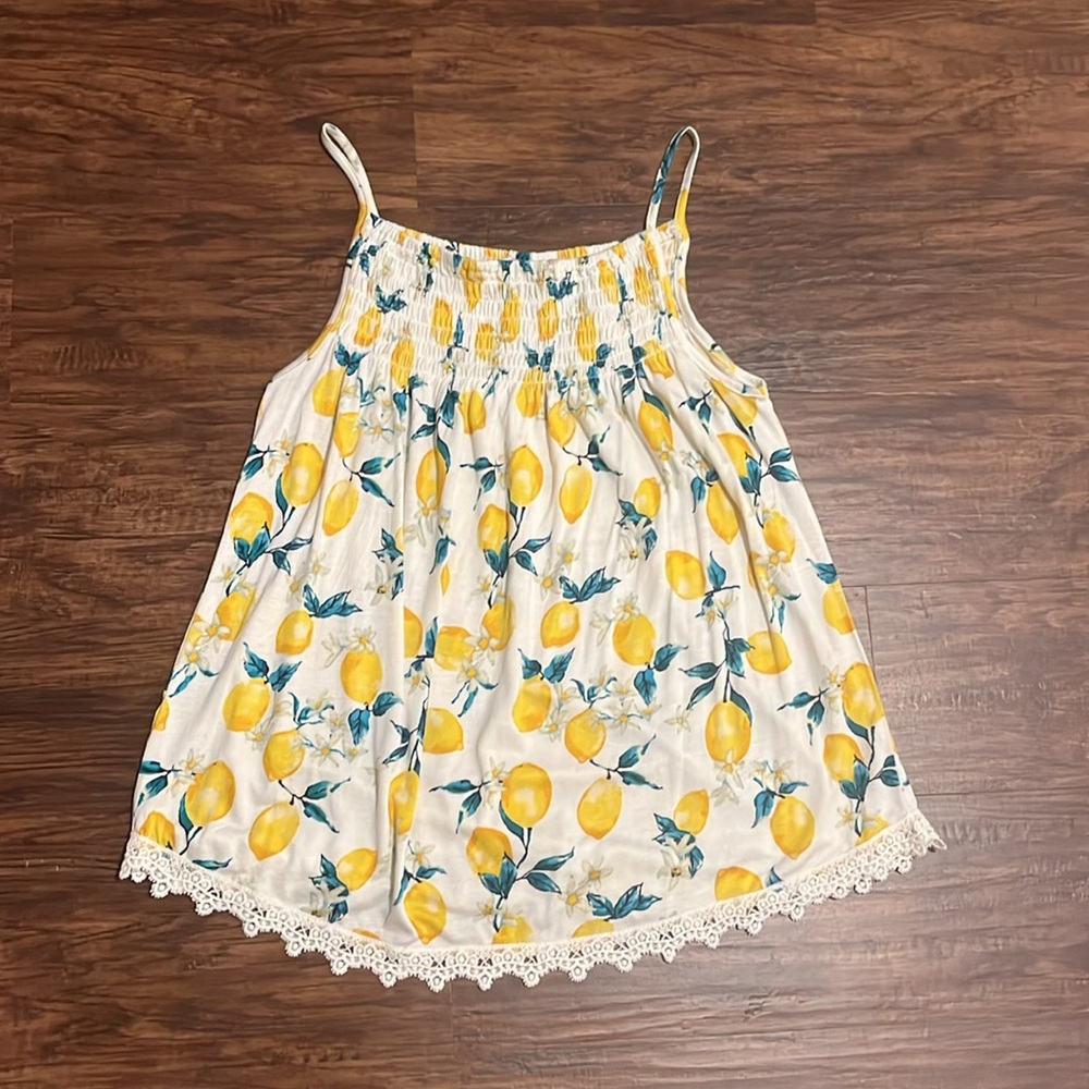 NWT LUQ Julie White Lemon Crochet Knit Women’s Tank Size Small